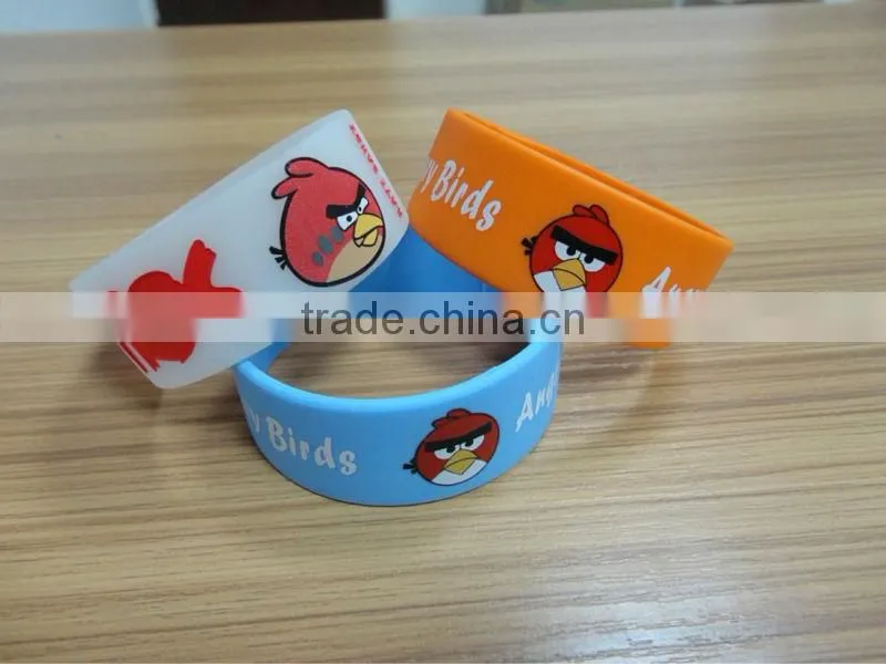 Colorful Different Custom ink color Silicon rubber bracelets