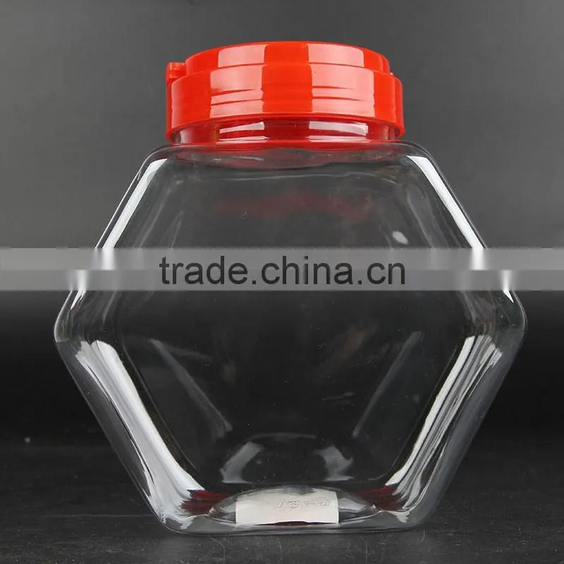 plastic jar storage clear custom plastic food grade candy container/jar with cap