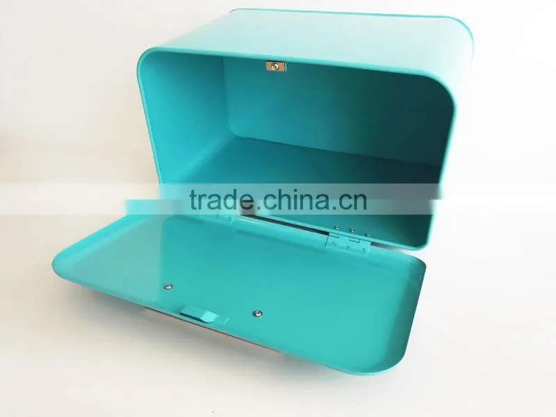 Metal Steel Retro Drop Drown Front Door Bread Bin Kitchen Food Storage Vintage Box