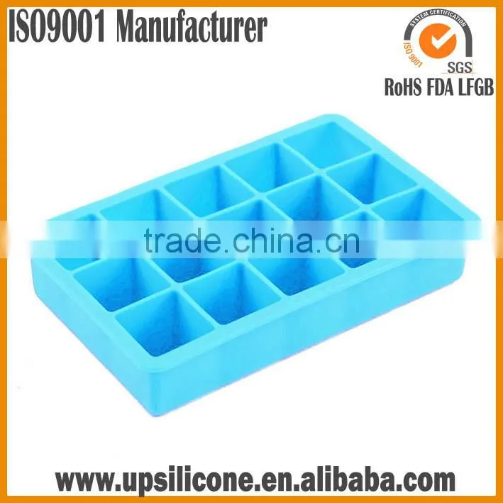 BPA Free Square Shaped large 15 cubes silicone ice tray