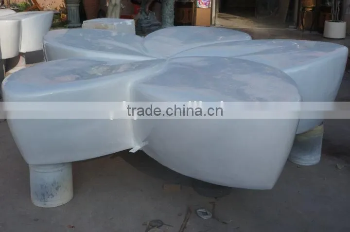 White fiberglass leisure flower stool