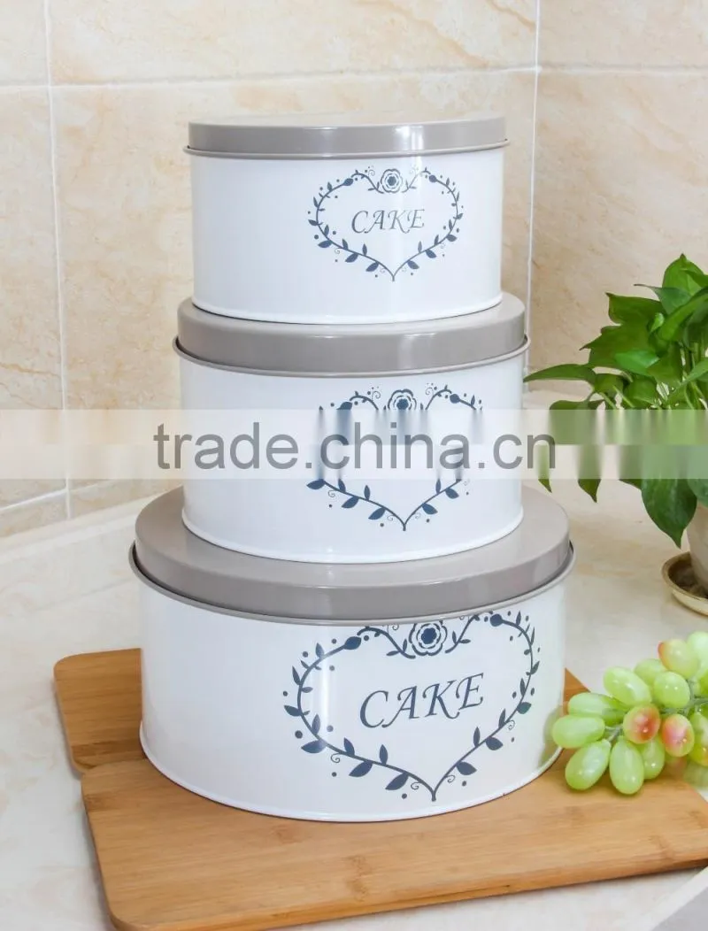 Food Grade Original Gourmet Round Cookie Cake Tin Storage Box