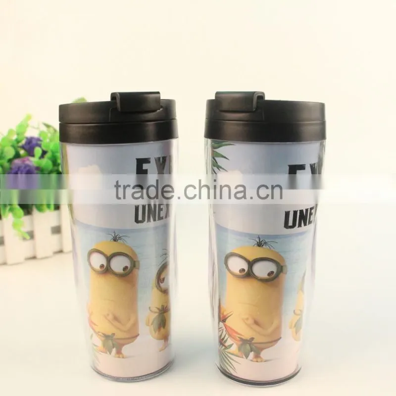 gift items 350ml ps double wall mug color changing with logo