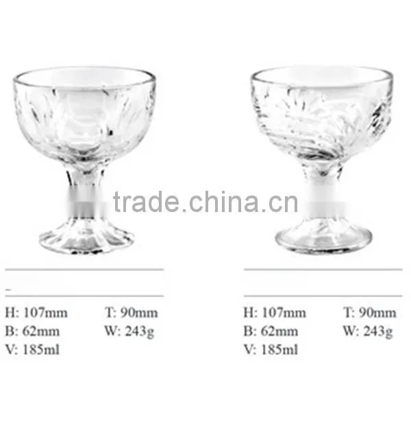 High Quality clear pretty glass cup ice cream