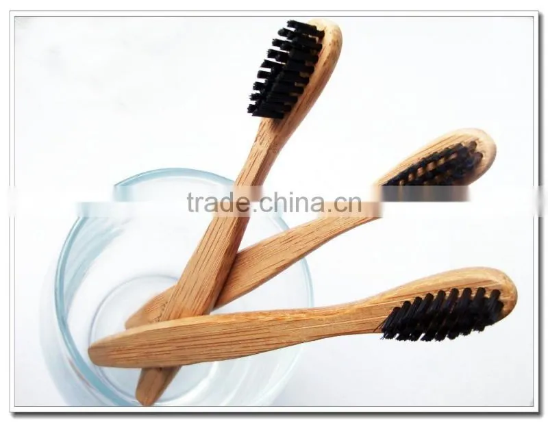 Hotel disposable oval bristle bamboo handle toothbrush