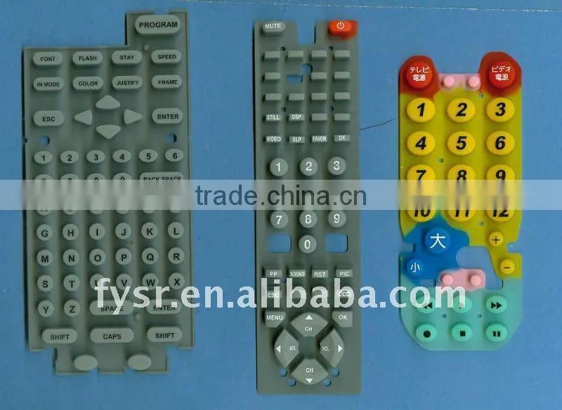 silicone keypad for tv remote control