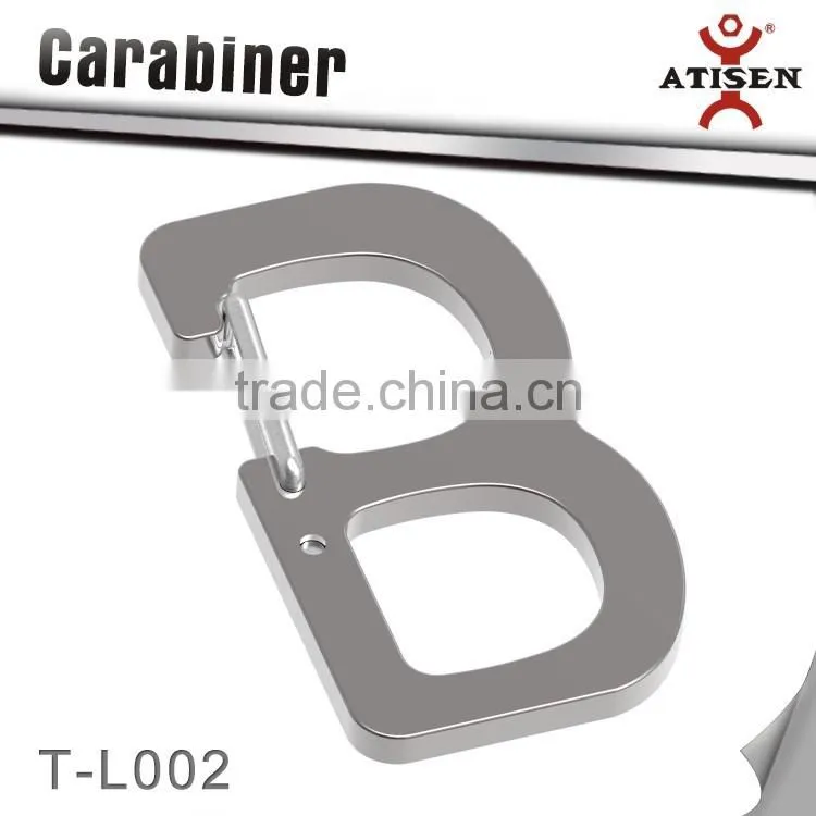 Alphabet Style Carabiner 3Cr13 Stainless Steel Spring Clip Hook Outdoor Survival Tool