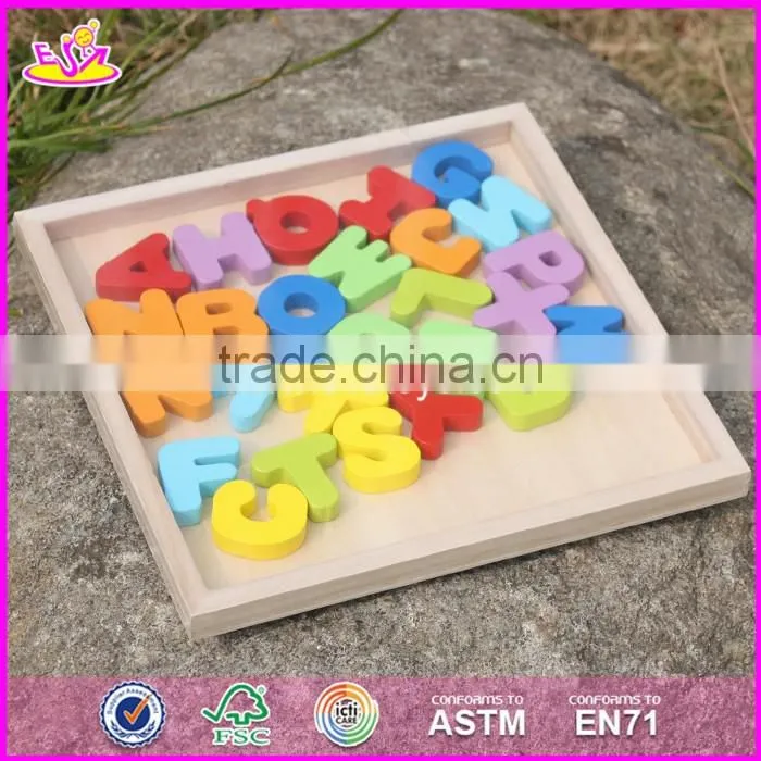 2017 New design toddlers educational wooden abc learning W14B072