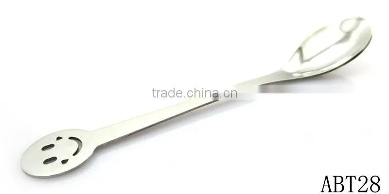 High grade long smile face handle stainless steel spoon