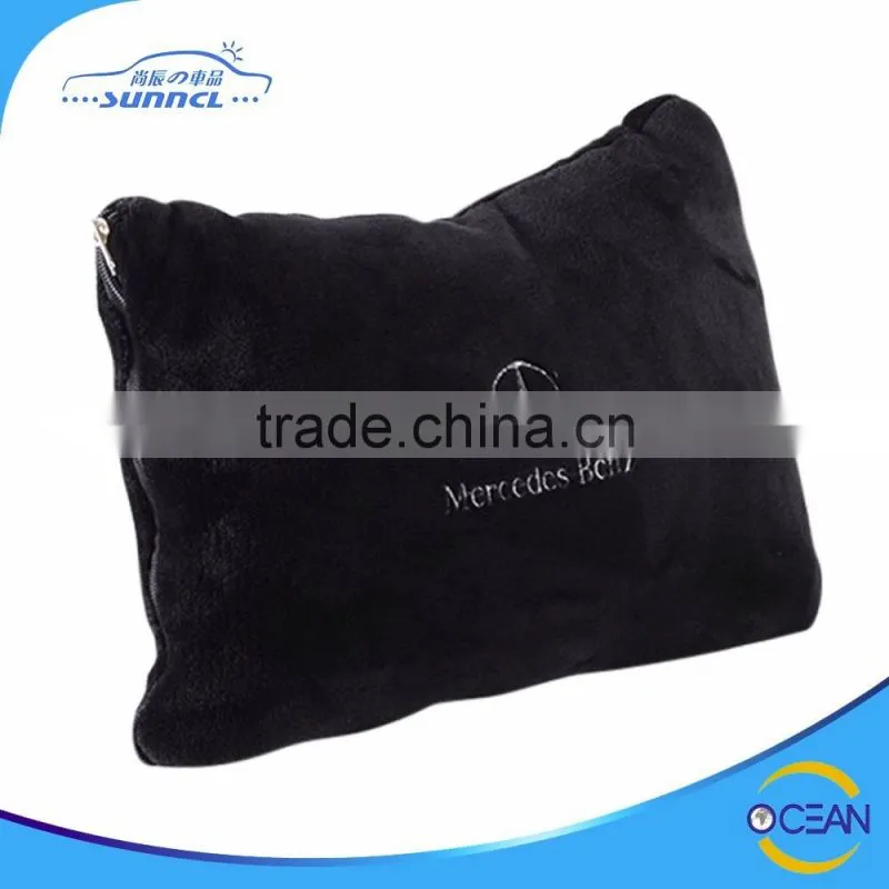 Customized Promotion Logo Car Travel Pillow Blanket with Bone Neck Pillow Kit