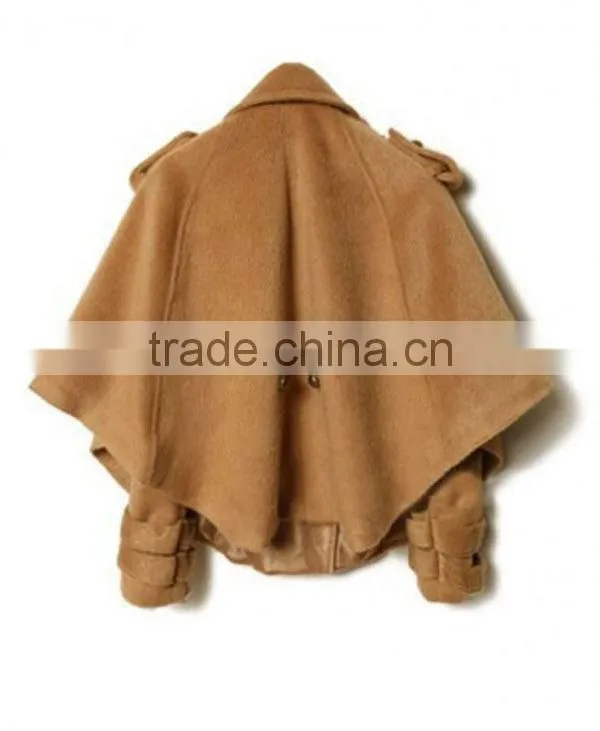 ladies double breasted cloak style korean coat