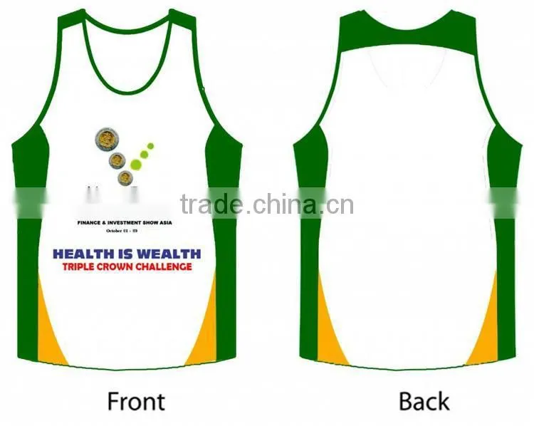 Breathable and High Quality Sublimated Men Running Singlets & Top