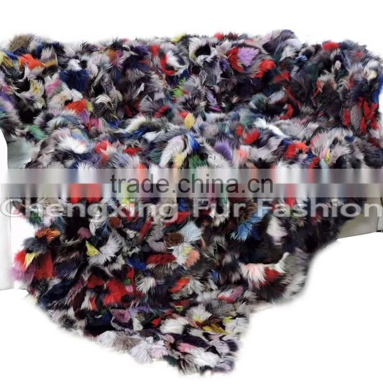 CX-D-51 Competitive Price New Design High Quality Real Fox Fur Blanket Wholesale Blanket