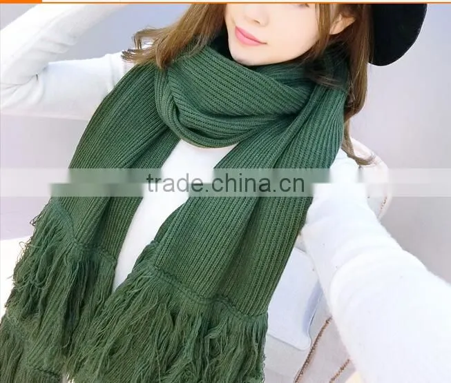 2015 2016 modern handmade big thick acrylic wool trendy knitting scarf