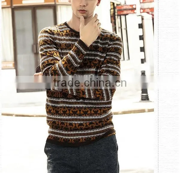 2014-2015 high fashion men's jacquard pullover sweaters
