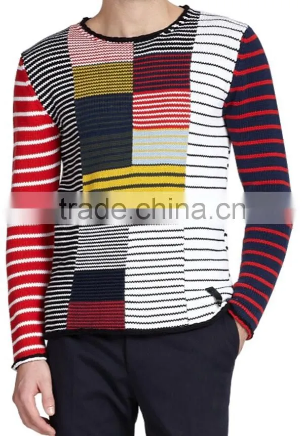 men's latest colorful design cotton sweater