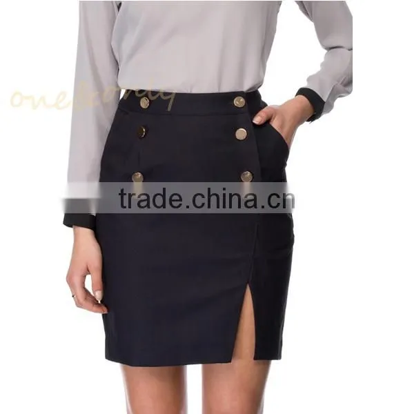 high waist office skirt style