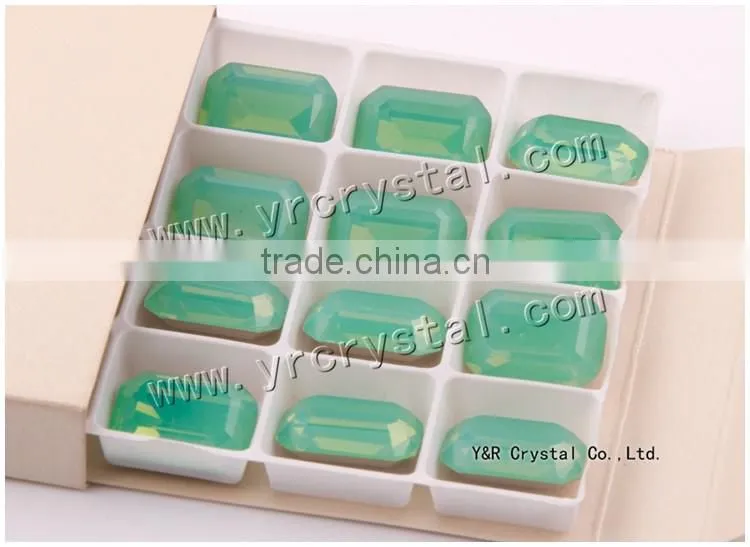 point back pacific opal color fancy cut 10*14mm 13*18mm fancy crystal glass stone