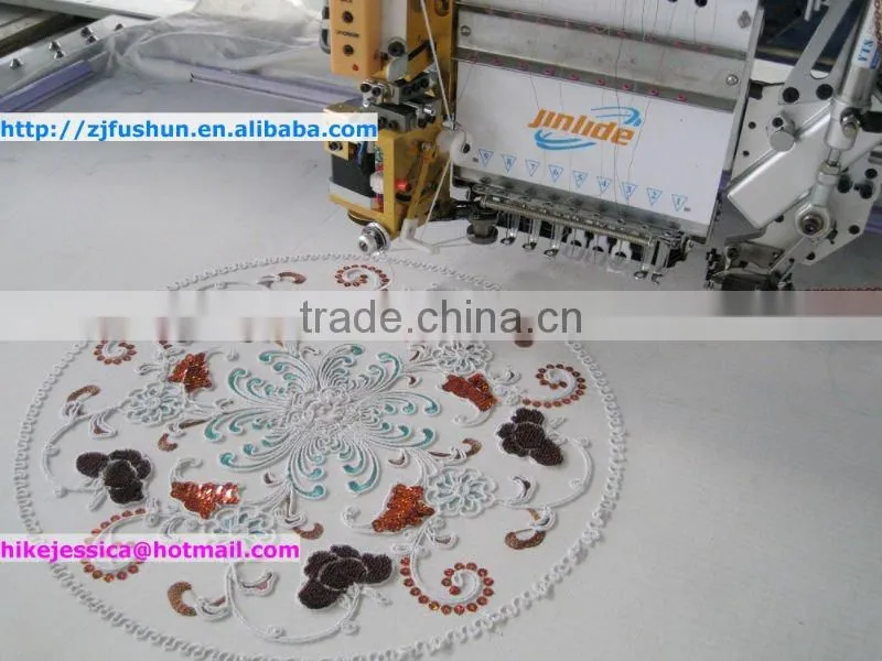 fs 905 5heads cording coiling beads towel and sequin and flat mixed computerized embroidery machine