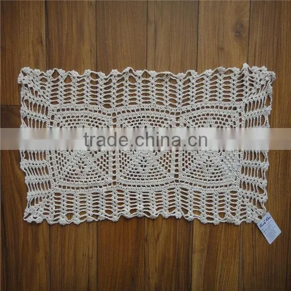 Hand Knit Crocheted table runner