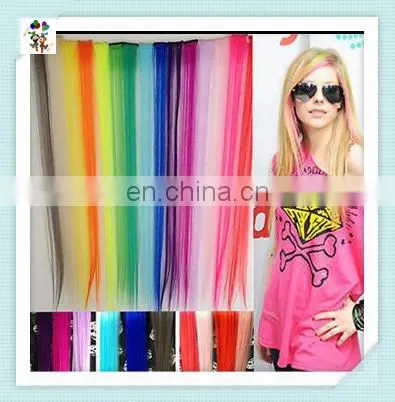 Cheap Girls Colored Hairpiece Synthetic Clip In Hair Extensions HPC-0161