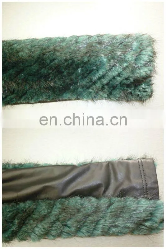 Fashion design ladies Lazy raccoon dog fur coat leather jacket