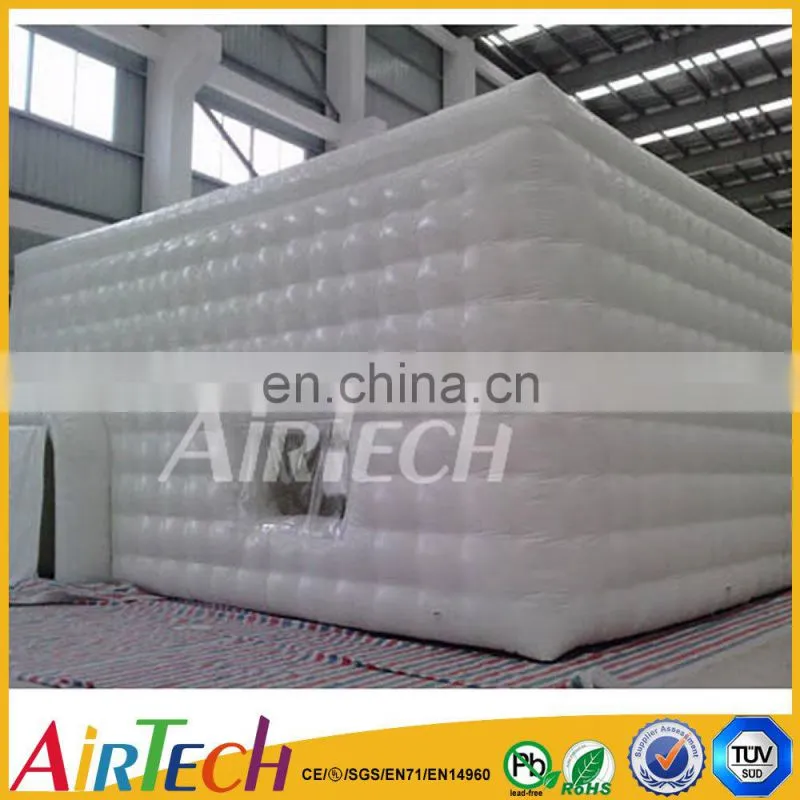Big outdoor party tent, white pvc cube tent lighting inflatable party tent