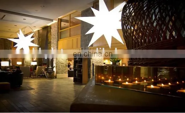 Best selling muti-color LED inflatable hang star, christmas decoration lighted star, LED wedding star for sale