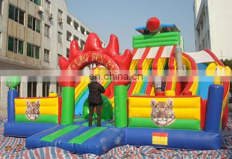 Commerical giant rocket inflatable bouncer with slide