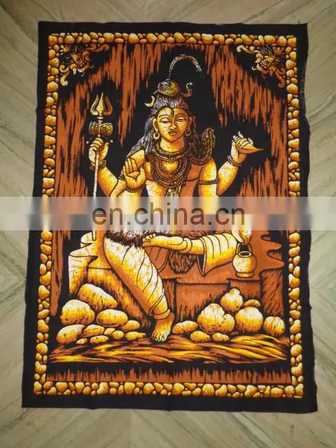 hindu prints BATIK PRINTED WALL TAPESTRY FROM INDIA LOT OF 50 PCS