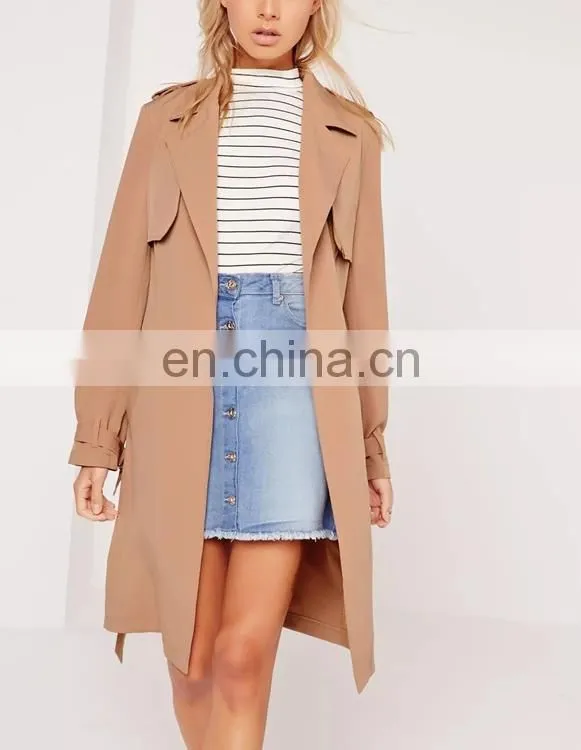 Custom design camel wool coats ladies long coats latast pant coat design