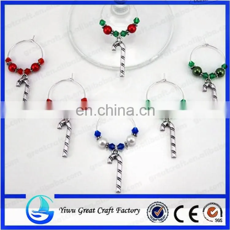 GLASS WINE CHARMS FOR X'MAS DAY NEW DESIGN DECORATION