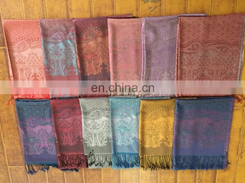 woman silky polyester scarf viscose jacquard wholesale scarf hijab