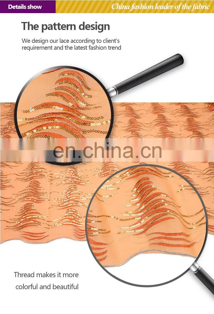 Fashionable embroidered organza bridal fabric