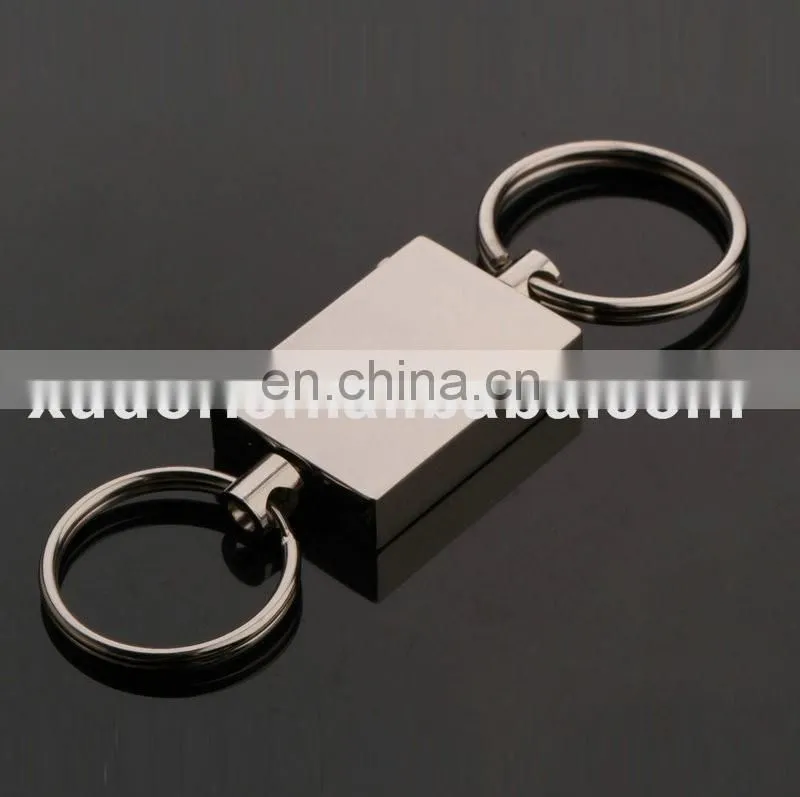 Double ring keychain with cusomized logo