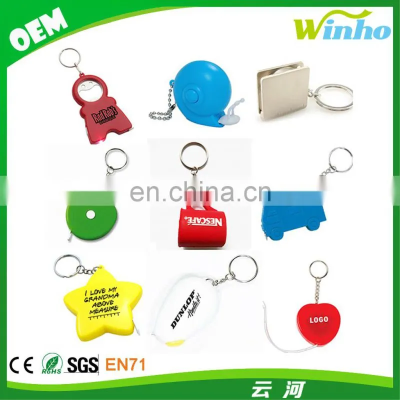 Winho bright color retractable measuring tape keychain