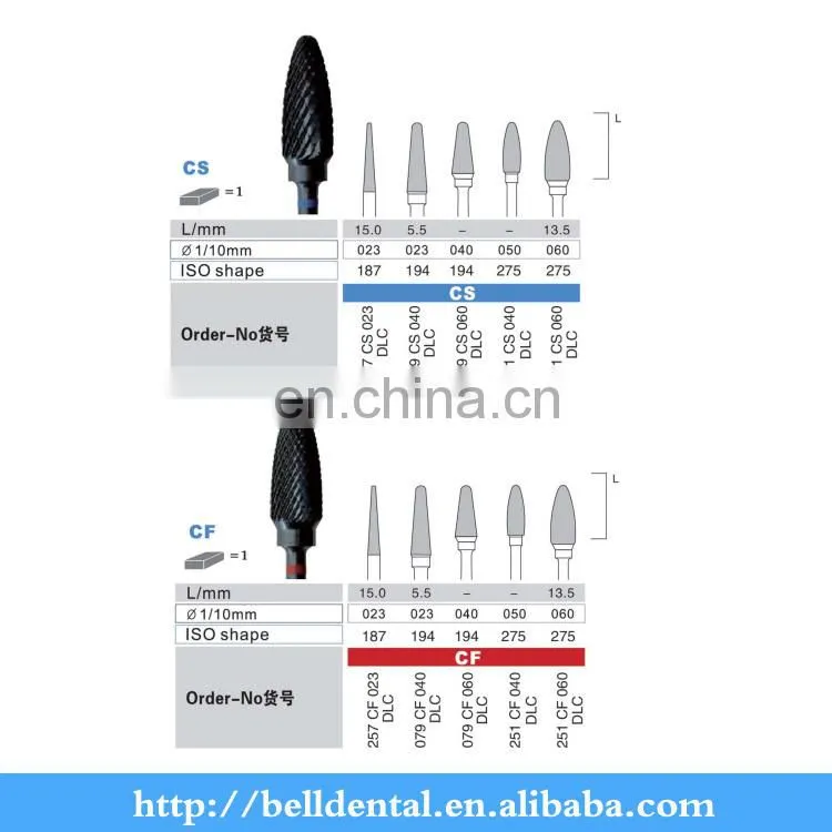 High quality Dental carbide burs tungsten bur