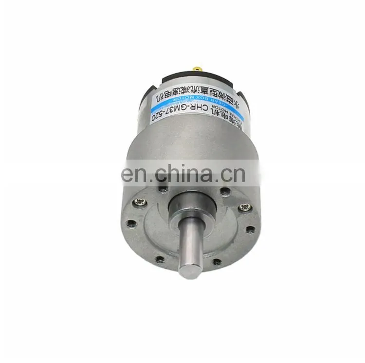 ChiHai Motor CHR-GM37-520 12v 24v Brush DC Motor With 37mm Metal Gear Box for Smart Car DIY Robot Parts