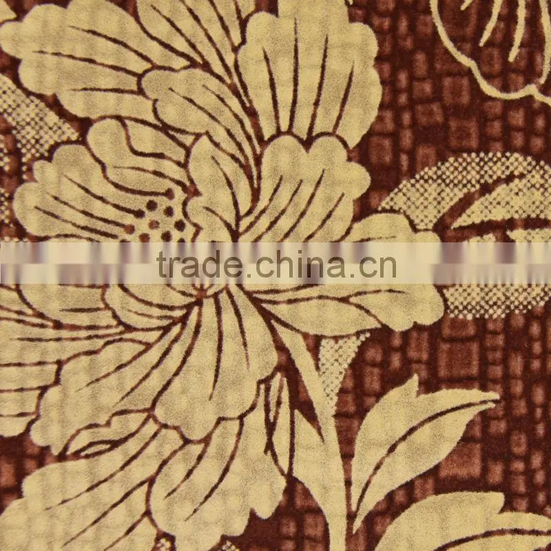 flock on flock fabric for sofa with flower pattern elegant dignity