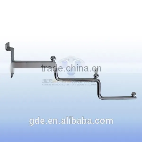 Metal chrome display slatwall hook with 3 layers