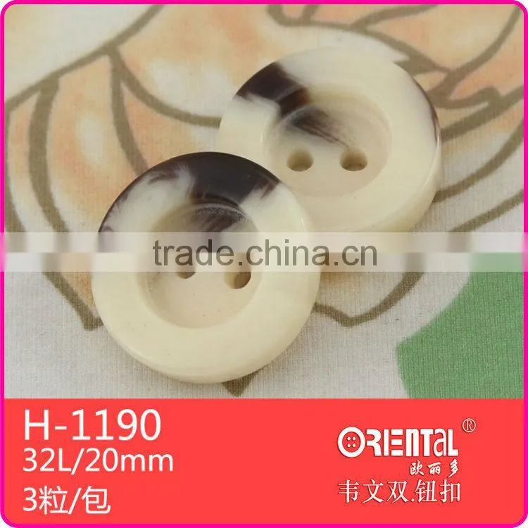 2 holes brown plastic resin button with custom made logo