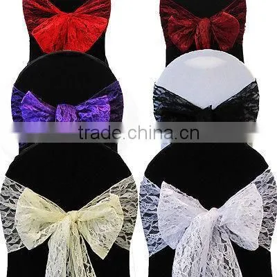 New Arrival Lace Chair Sashes White for Wedding