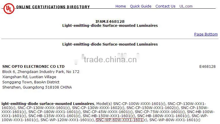 SNC factory price new IP65 UL cUL certified LED Wall Pack light 60W