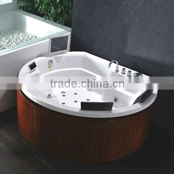 2013 Acrylic Corner Spa Tub with Wooden Apron