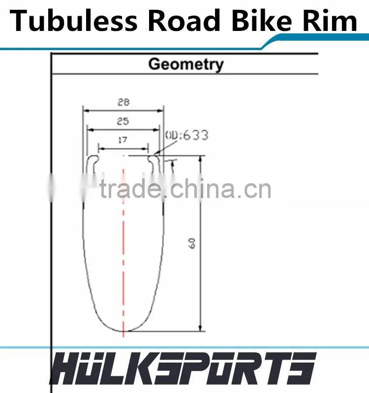 Lightweight Xiamen export erd 526mm carbon road bicycle rim carbon fiber rim wheel tubuless rims