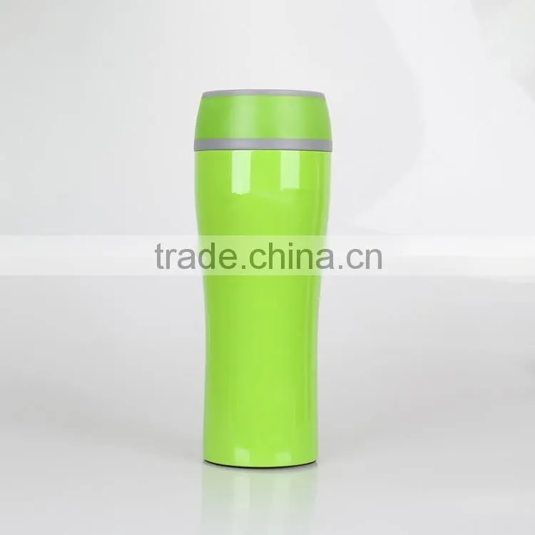 Modern design double wall steal inner PS outer travel mug