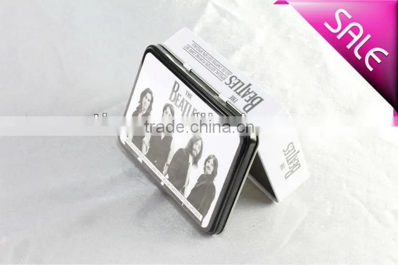 small metal tin box for card game