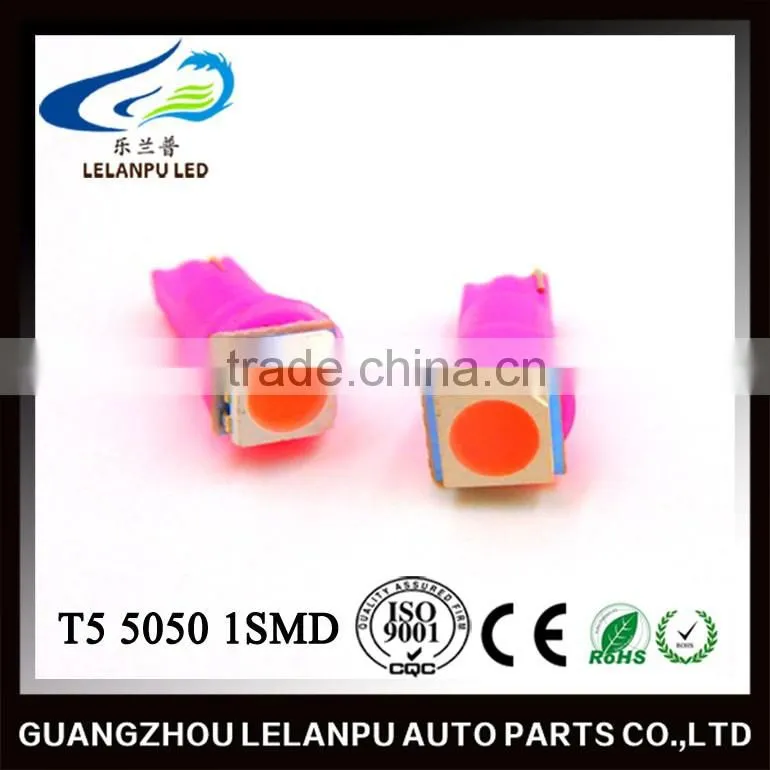 Top quality led Colorful Car Interior Led Light 12V T5 5050 1SMD auto led lamp