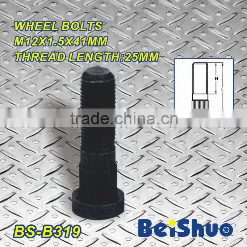 BS-B319,M12x1.5x41mm Knurled Wheel Stud Bolt