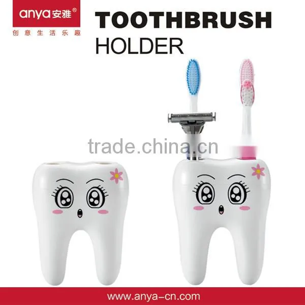 D711 Lovely Creative Frog Shaped Malemine Plastic Bathroom Accessories One Tooth Tumber One Toothbrush Holder